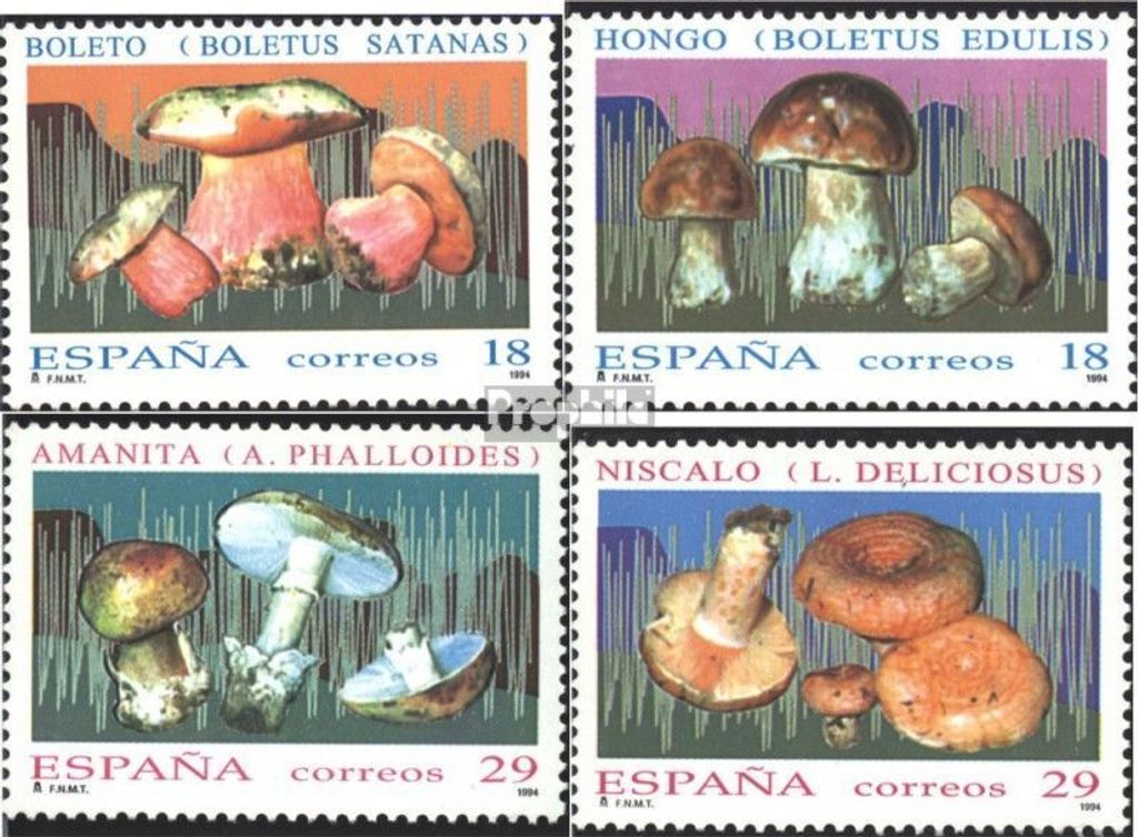 Briefmarken Spanien 1994 Mi 3140-3143 (kompl.Ausg.) postfrisch Pilze