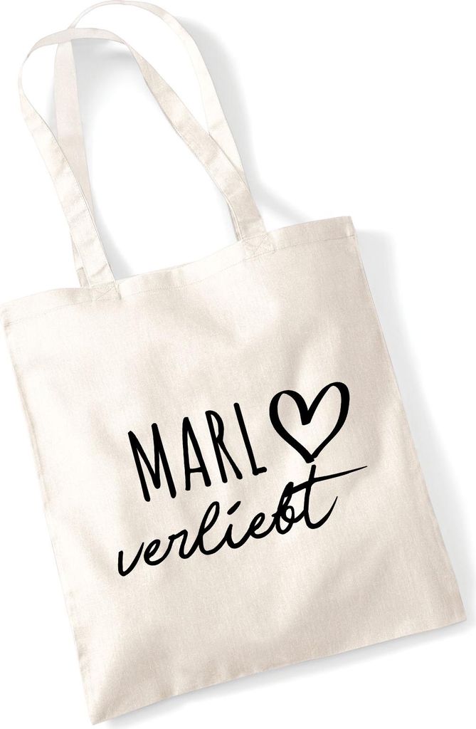 Huuraa Jutebeutel Marl verliebt 10 Liter Natural Baumwolle Tasche Geschenkidee