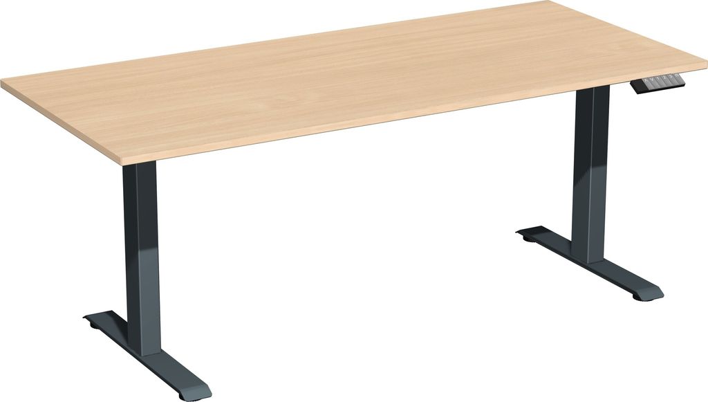 Elektro-Hubtisch Elevate Plus, 800 x 1800 mm, buche/anthrazit