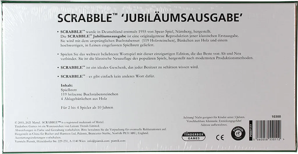 Scrabble Édition Anniversaire avec plateau luxe et jetons de qualité