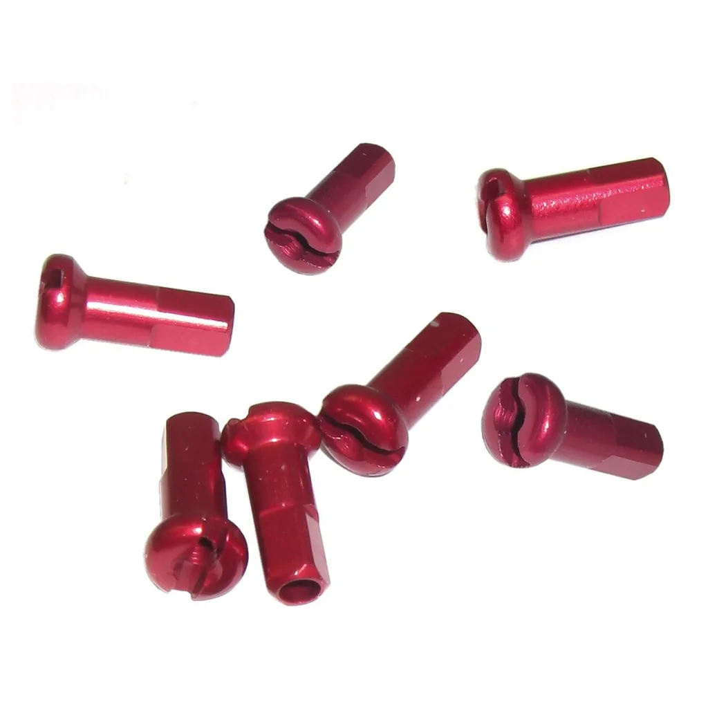 Écrous de Rayons Anti-Corrosion DT Swiss M 2X12 Rouges en Aluminium (100)