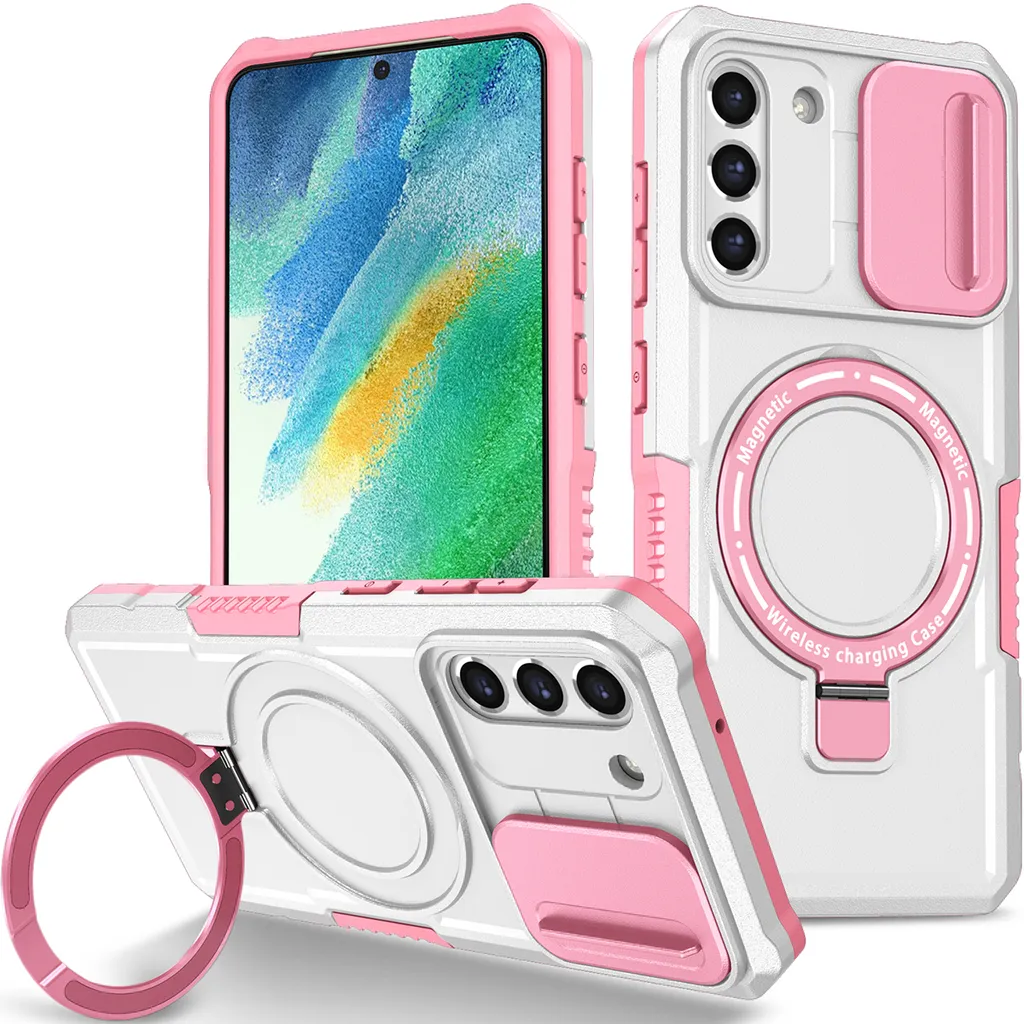 Cover MagSafe Samsung S21 FE Trasparente Rosa: Antiurto e Design Sottile