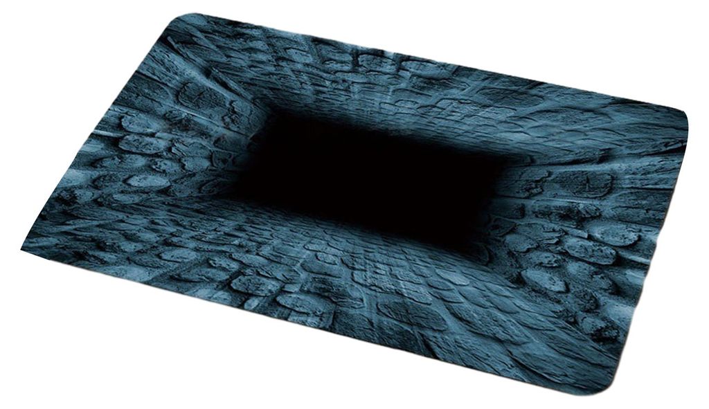 3D-Teppich mit optischer Täuschung, rutschfest, mit optischer Falle, bodenloser Grube, optische Täuschung, Fußmatte für Schlafzimmer, Wohnzimme...