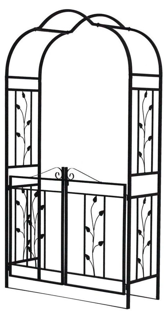Rosenbogen 40 x 120 x 220 cm Stahl Schwarz Produktbild 