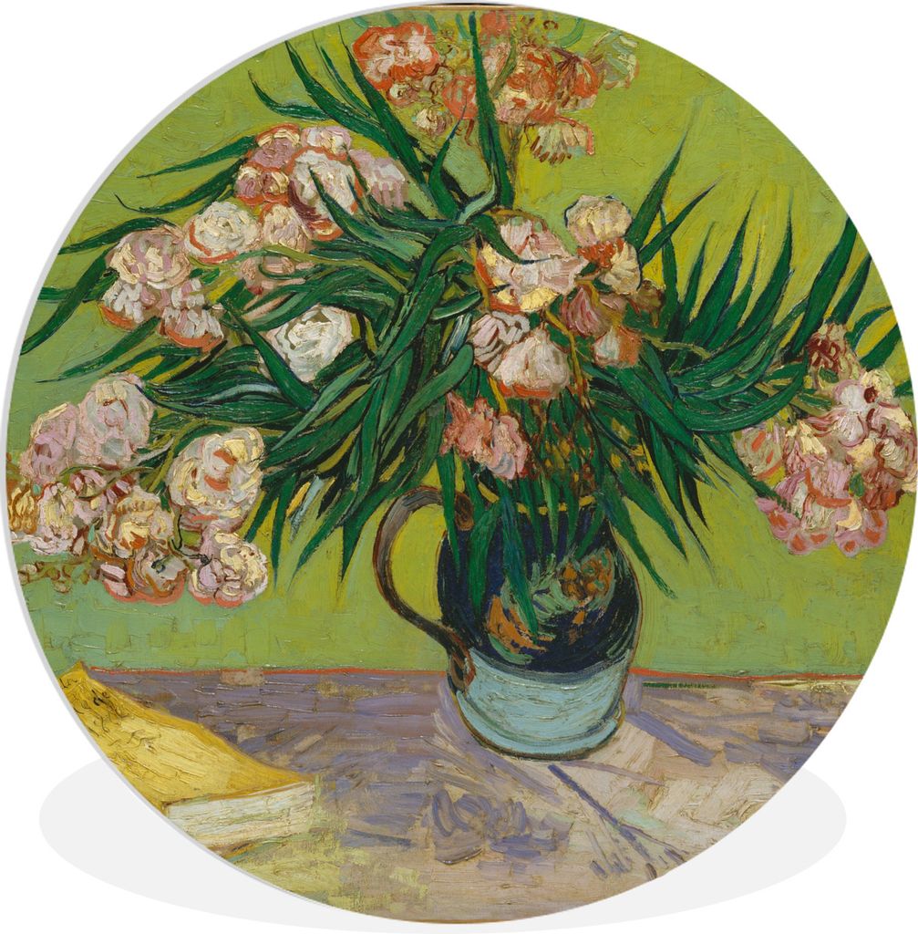 MuchoWow Rundes Wandbild - Runde Bilder Der Oleander - Gemälde von Vincent van Gogh Ø 30 cm Kreis Wanddekoration Kunststoff - Wandkreis - Wands...