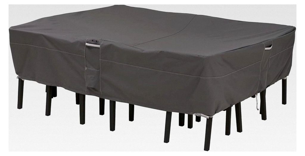 Ovale/Rechteckige Patio-Tisch- und Stuhl-Abdeckung, X-Large, Taupe