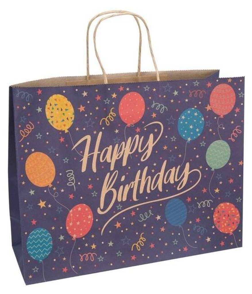 Geschenktasche - Happy Birthday - Ballons - Größe M Produktbild 