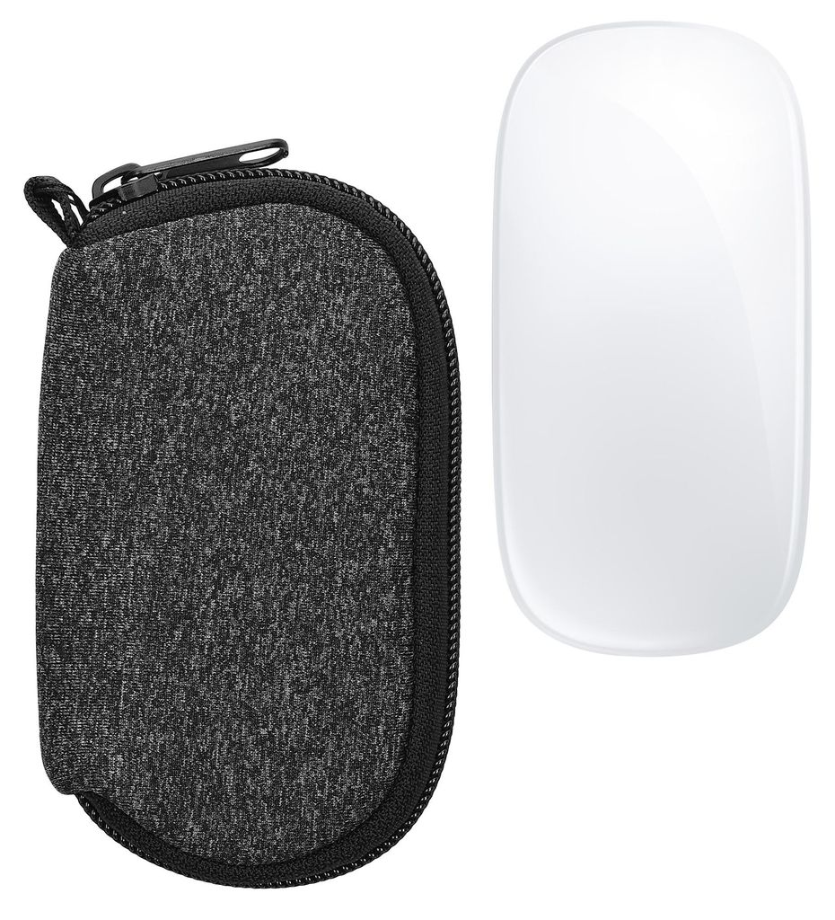 kwmobile Hülle für Apple Magic Mouse 1 / 2 Hülle - Mouse Case - Neopren Tasche - Schutzhülle für PC Maus - Transporttasche Zubehör - Anthrazi...