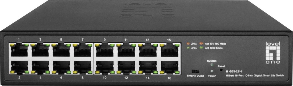 LevelOne GES-2216 Netzwerk-Switch Managed L2 Gigabit Ethernet (10/100/1000) Schwarz (GES-2216)