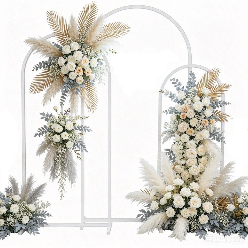 Set di 3 archi matrimonio in metallo – arco decorativo per Immagine del prodotto 