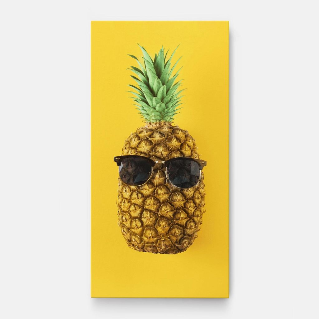 ARTHUB Leinwandbild 40x80 cm, Fresh Pineapple | Wohnzimmerdekoration, Hängende Bilder, Wanddekoration, Heimdekoration, Landschaften, Sommer