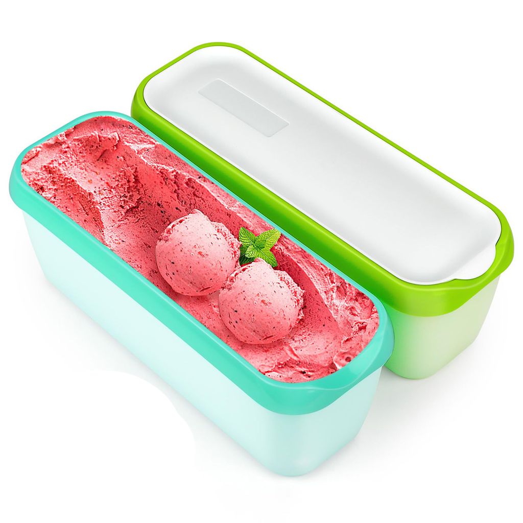 Eisbehälter 2x1,5L mit Deckel, stapelbare Eiscremeboxen BPA-frei, wiederverwendbar,Aufbewahrungsbehälter, Gefrierdosen, Eis-Container
