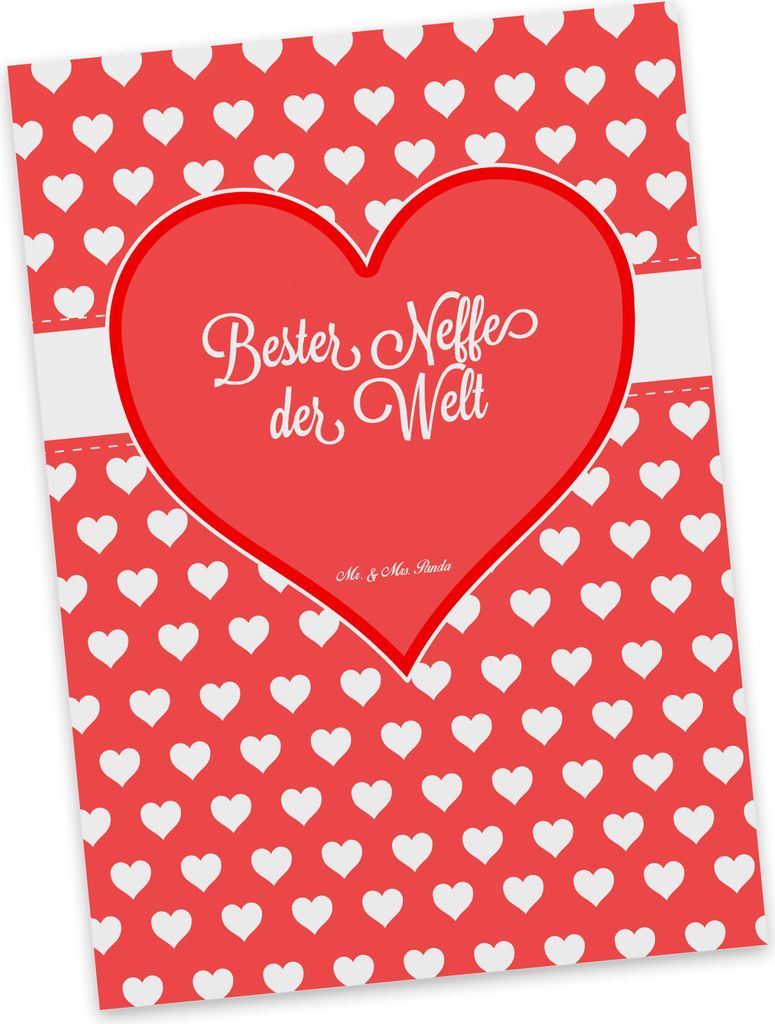 Mr. & Mrs. Panda Postkarte Neffe - Geschenk, Postkarten, bildkarte, Taufe, Bester, Sohn der Schwester, Ansichtskarte, Grußkarte, Patentante, Onkel...