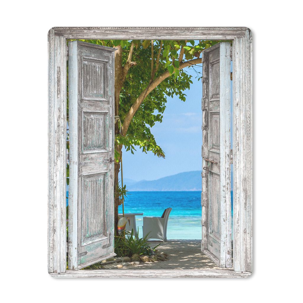 MuchoWow Mauspad Mousepad Strand - Tropen - Meer - Blick 19x23 cm - Mousepads - Maus Mat - Pad - Mausunterlage - Mauspads - Spielen