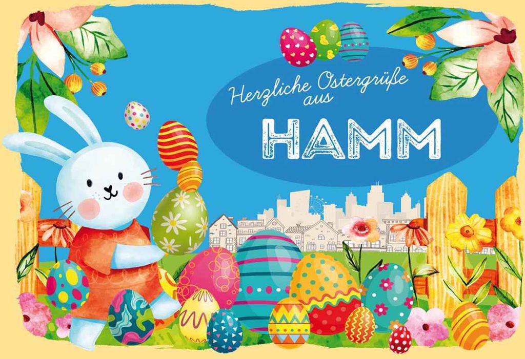 vianmo Holzschild 20x30 cm Ostergrüße HAMM Ostern