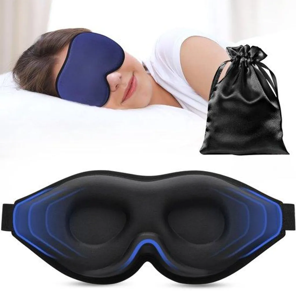 Masque de sommeil 3D Bleu Marine occultant pour dormir sur le côté