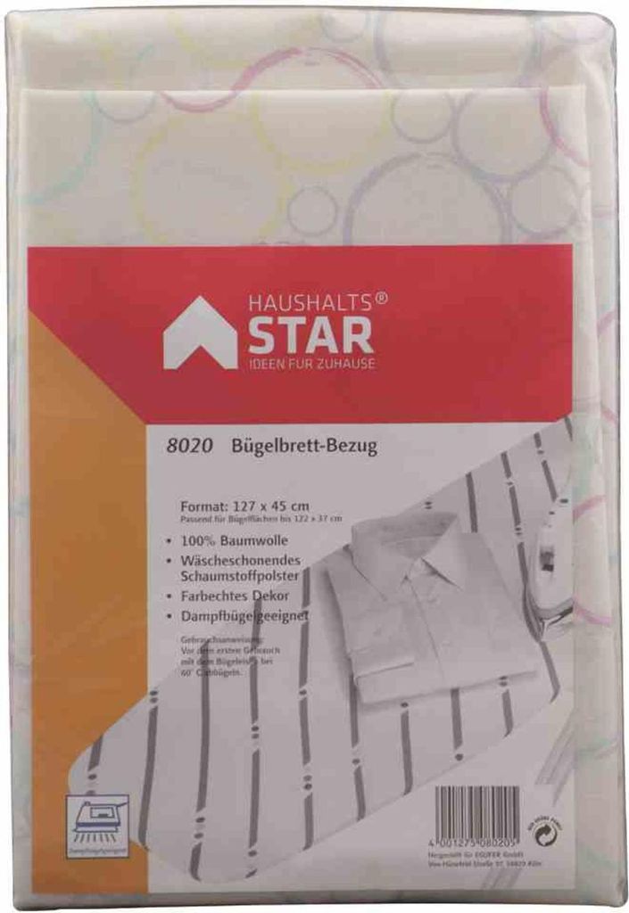 Bügelbrettbezug aus 100% Baumwolle, 115 x 38 cm für Tisch 112 x 32 cm, mehrfarbiges dekor (1 Stück)