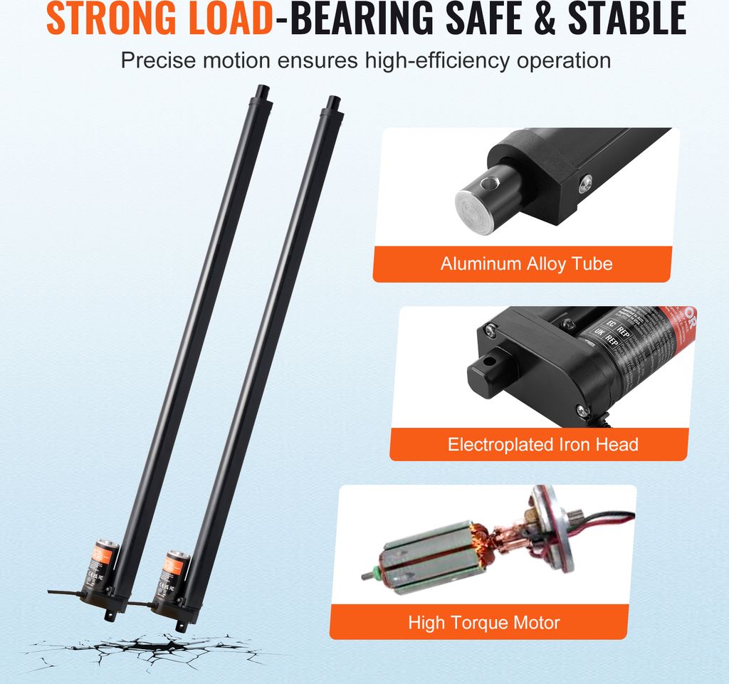 VEVOR Linearantriebs-Kit 760mm – 220 Lbs, 12V, 9mm/s, IP54, Mit Fernbedienung, Für Fernseher & Möbel