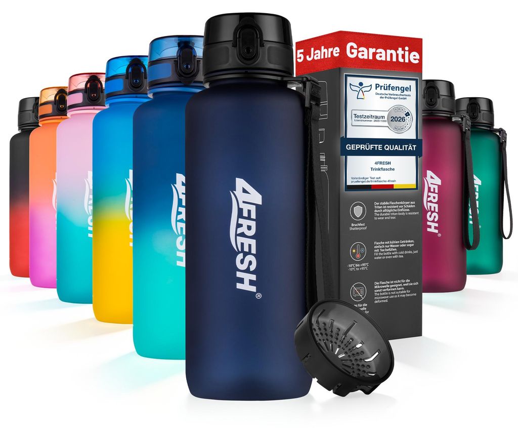 4FRESH Trinkflasche Colourful Frosted - Dark Blue 1500ml Produktbild 