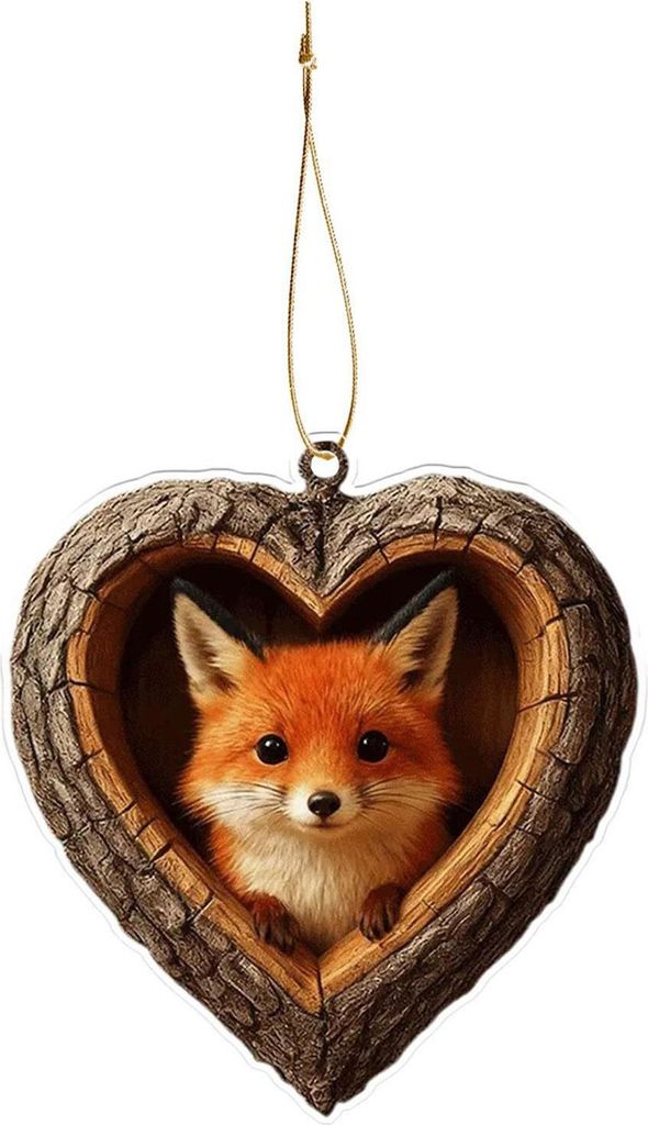 Weihnachtsbaumschmuck mit Waldtieren: 2D-Acryl-Fuchs und Adler als Anhänger für Weihnachtsbaum, Heimdekoration und Partydekoration