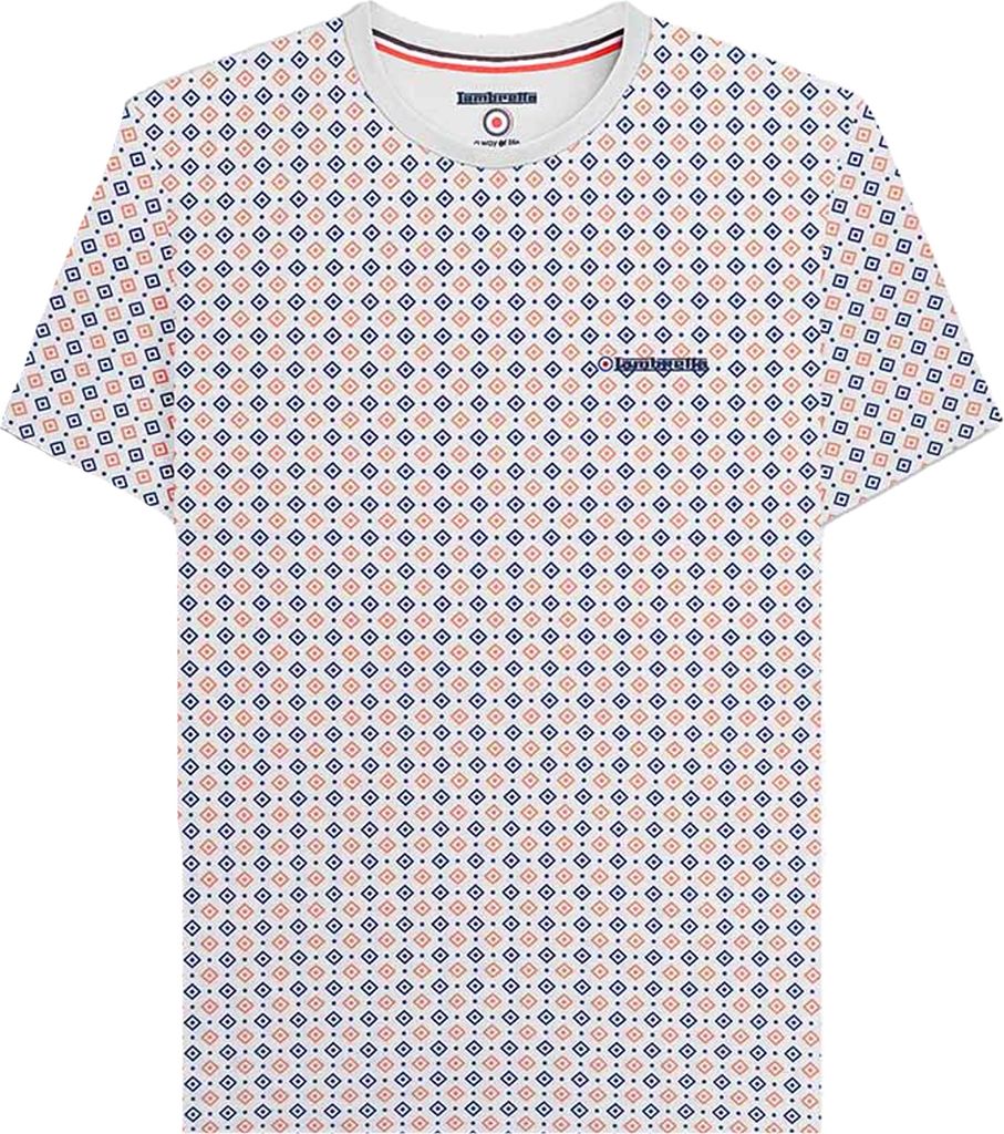 Lambretta - "SS24" T-Shirt Rundum bedruckt für Herren LB245 (XL) (Weiß)