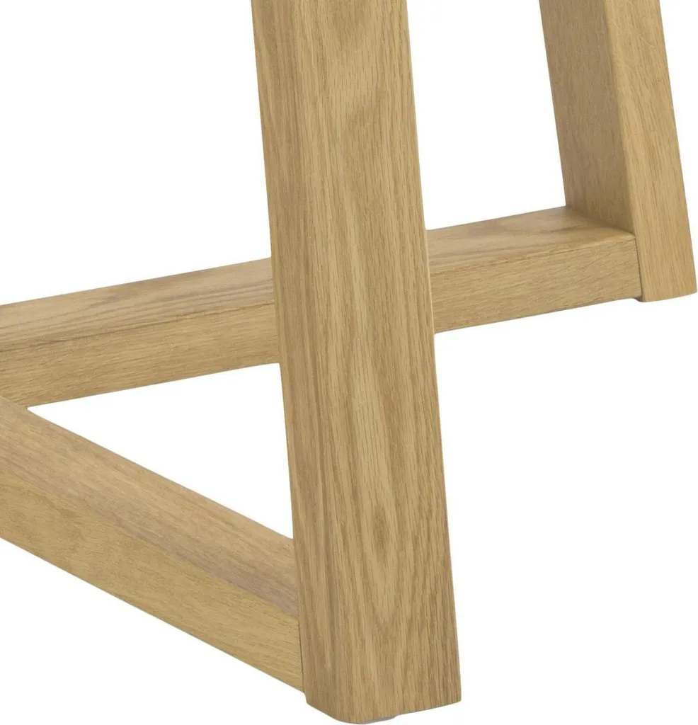 Table à manger Malika Ø120 cm, finition chêne clair et plateau robuste - 9