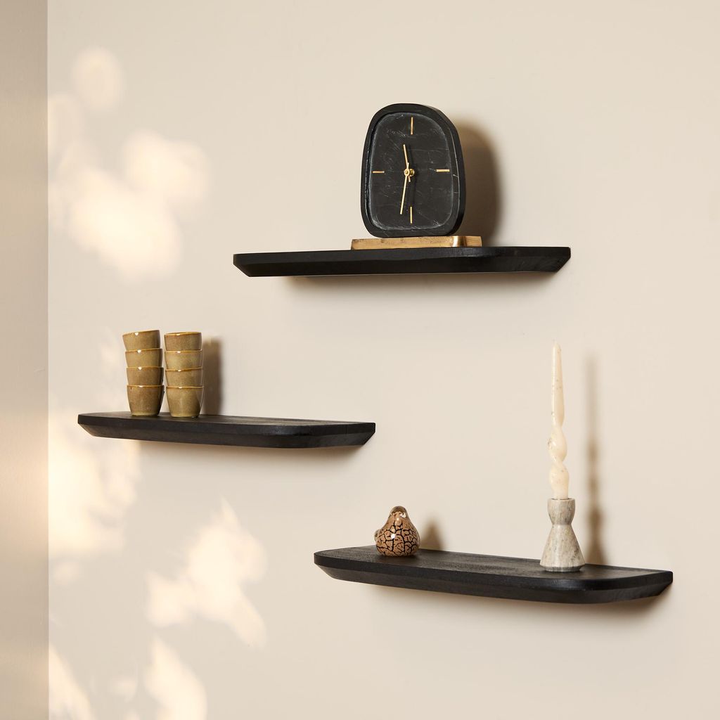 Starfurn Wandregal Gusta Schwarz | 60 cm | 3er Set Produktbild 