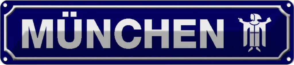 vianmo Blechschild 10x46 cm München Wappen Flagge Abenteuer Reisen Urlaub