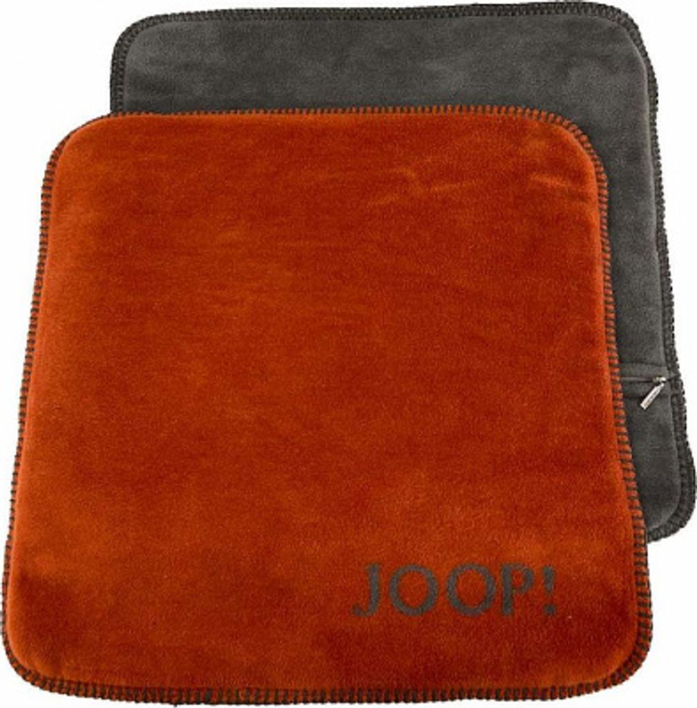 JOOP! Kissenbezug Uni Doubleface Farbe Rooibos Graphit Größe 50x50 cm