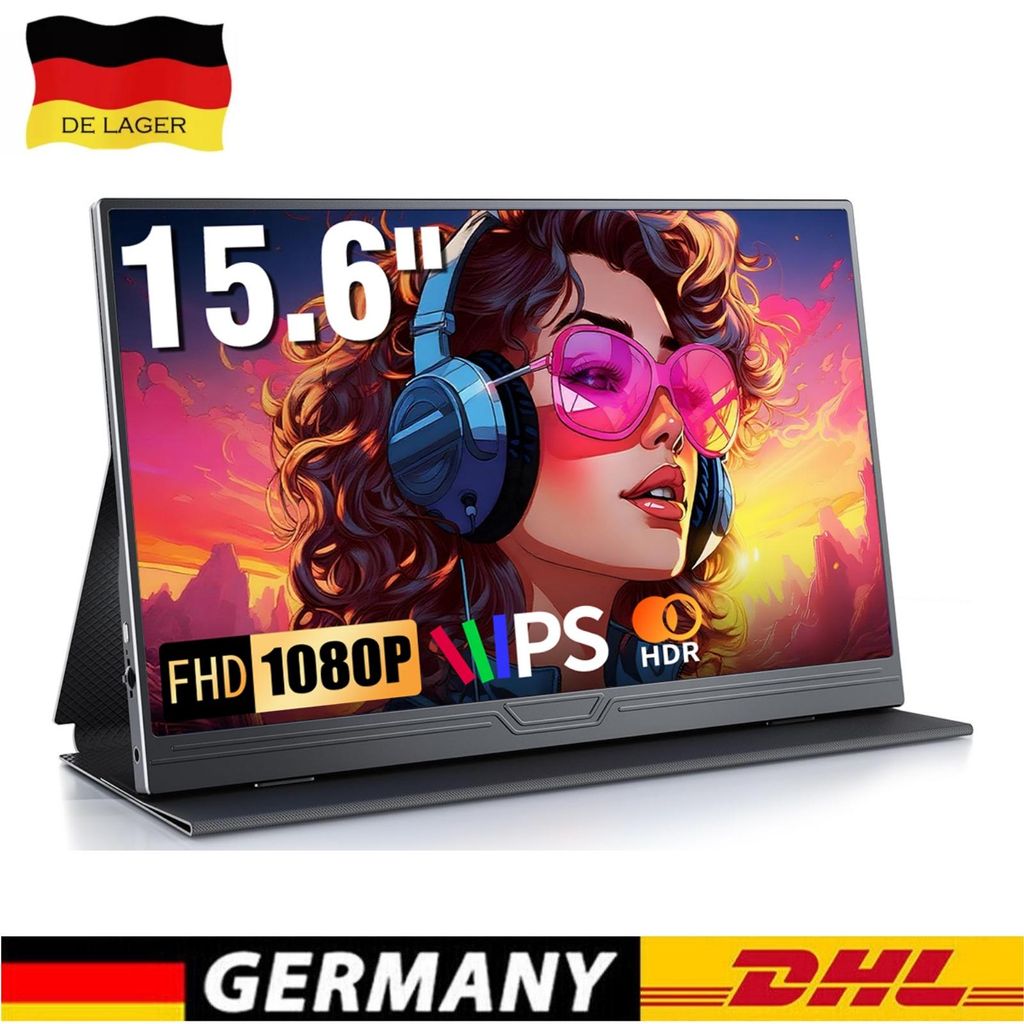 15.6 Zoll Portable Monitor 60Hz Tragbarer Monitore FHD Produktbild 