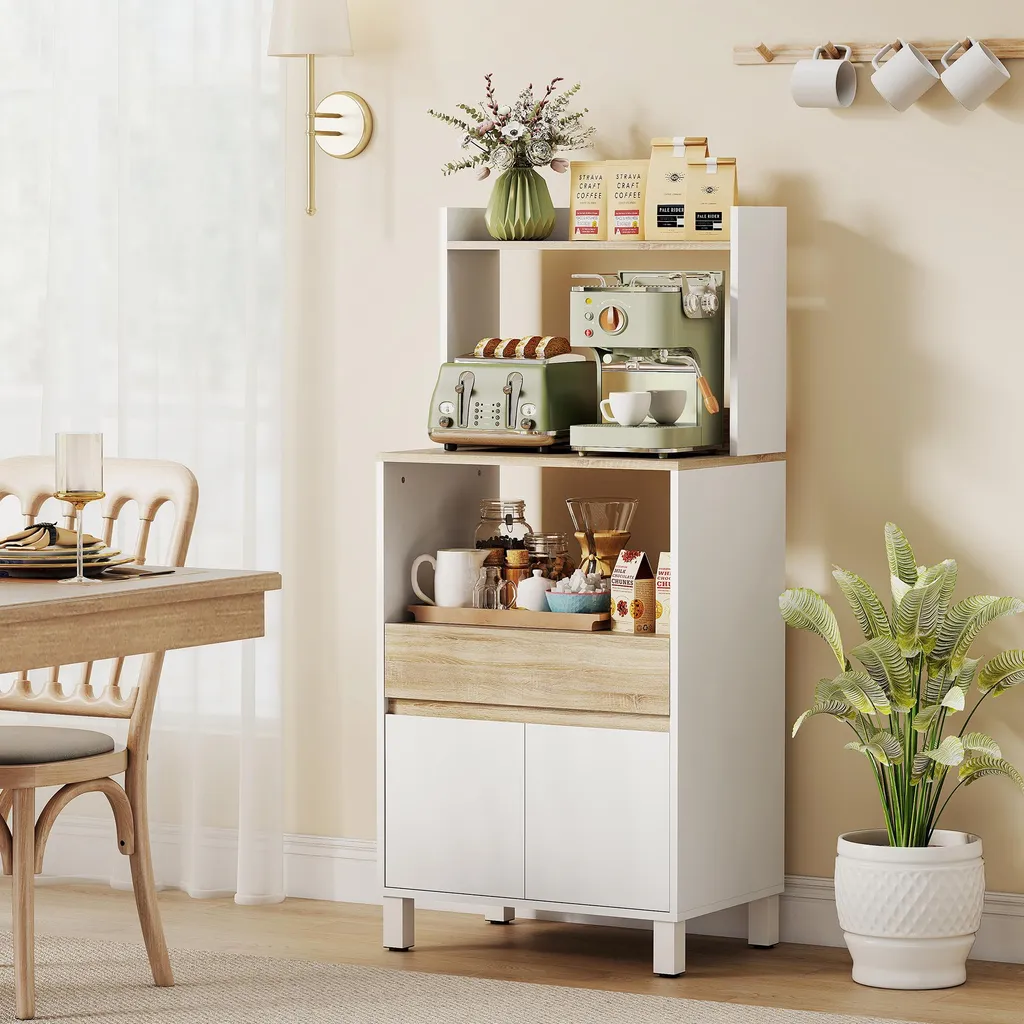 Aménagez votre cuisine avec ce meuble micro-ondes gain de place 60 cm - 2