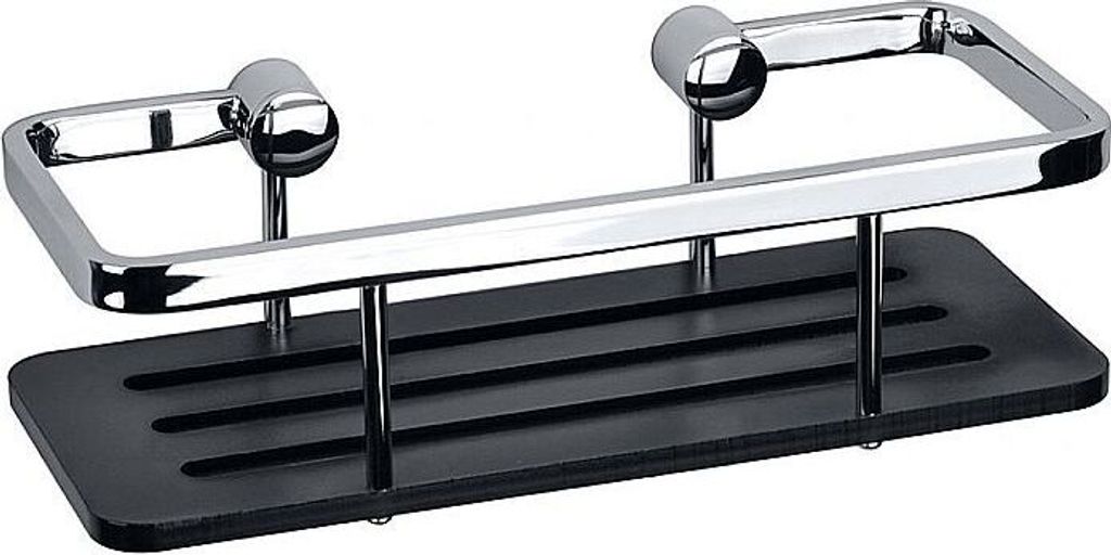 BYTRO Seifenkorb Messing Acryl Schwarz Chrom 110x250x78 mm für Bad & WC >> zum Bohren