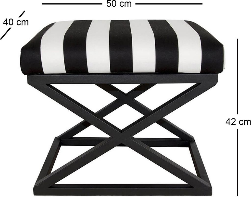 Taburet Capraz - Black, White, Černá, Bílá Obrázek produktu 2