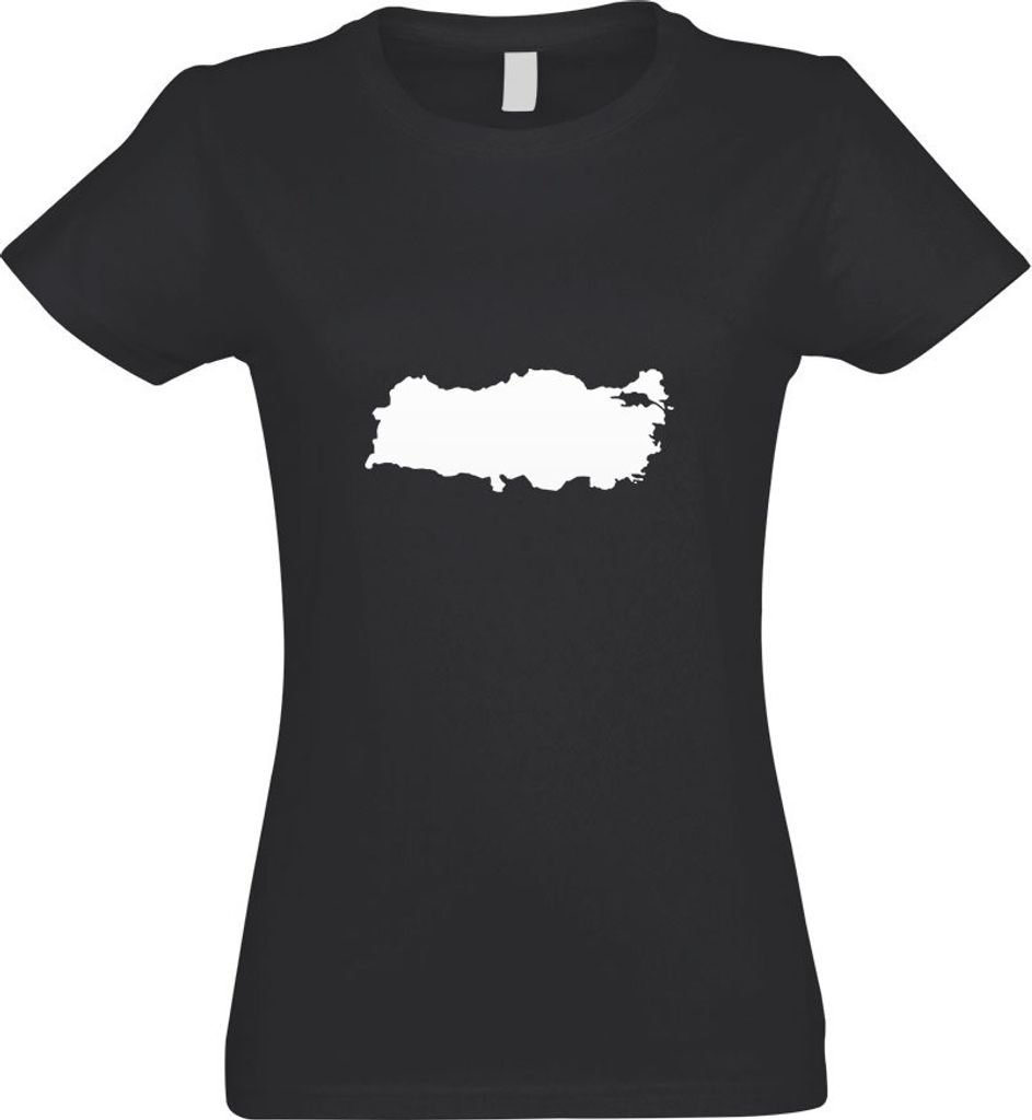 Kiwistar - T-Shirt tailliert - Damen - Graphit - Türkei Umriss Kontur - mit Motiv Bedruckt - Funshirt Design - Sport - Freizeit - Damen - L