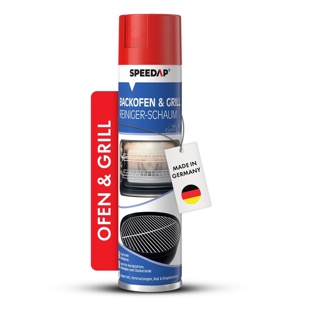 SPEEDAP Backofen- und Grillreiniger | 500 ml Schaum | kraftvoller Reiniger und Fettlöser für Backofen, Grill, Herdplatte, Glaskeramikkochfeld und...