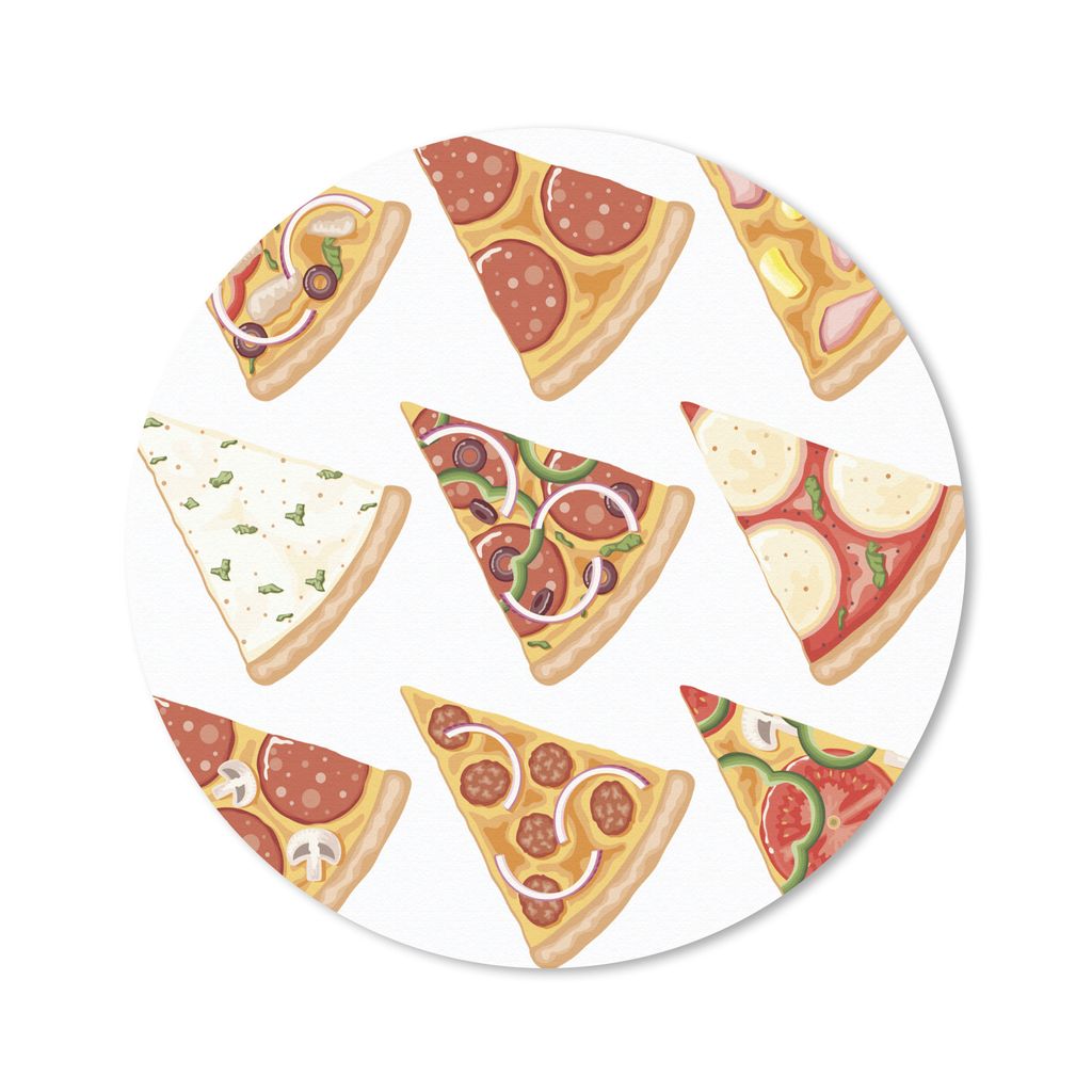 MuchoWow Mauspad Mousepad Verschiedene Pizzasorten in Form eines Punktes 20x20 cm - Mousepads - Maus Mat - Pad - Mausunterlage - Schreibtischmatte