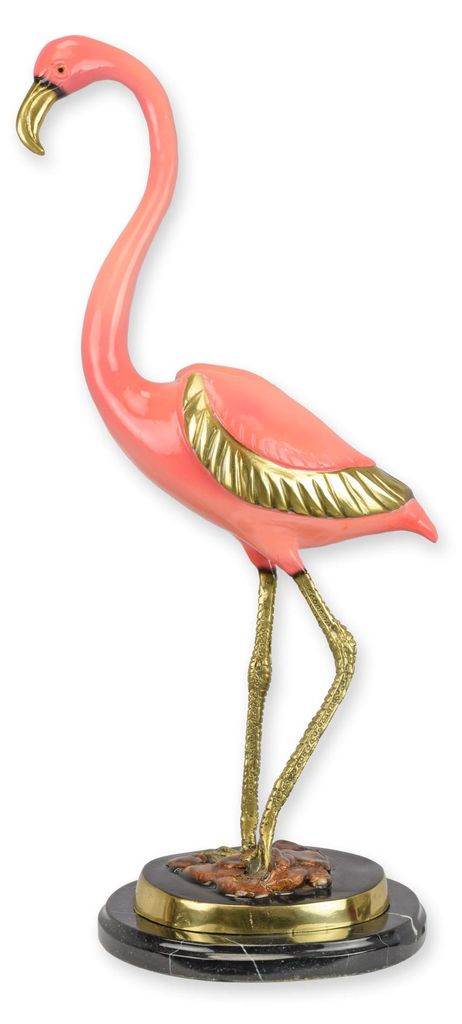 Bronzeskulptur Flamingo Replikat Retro Design Dekoration