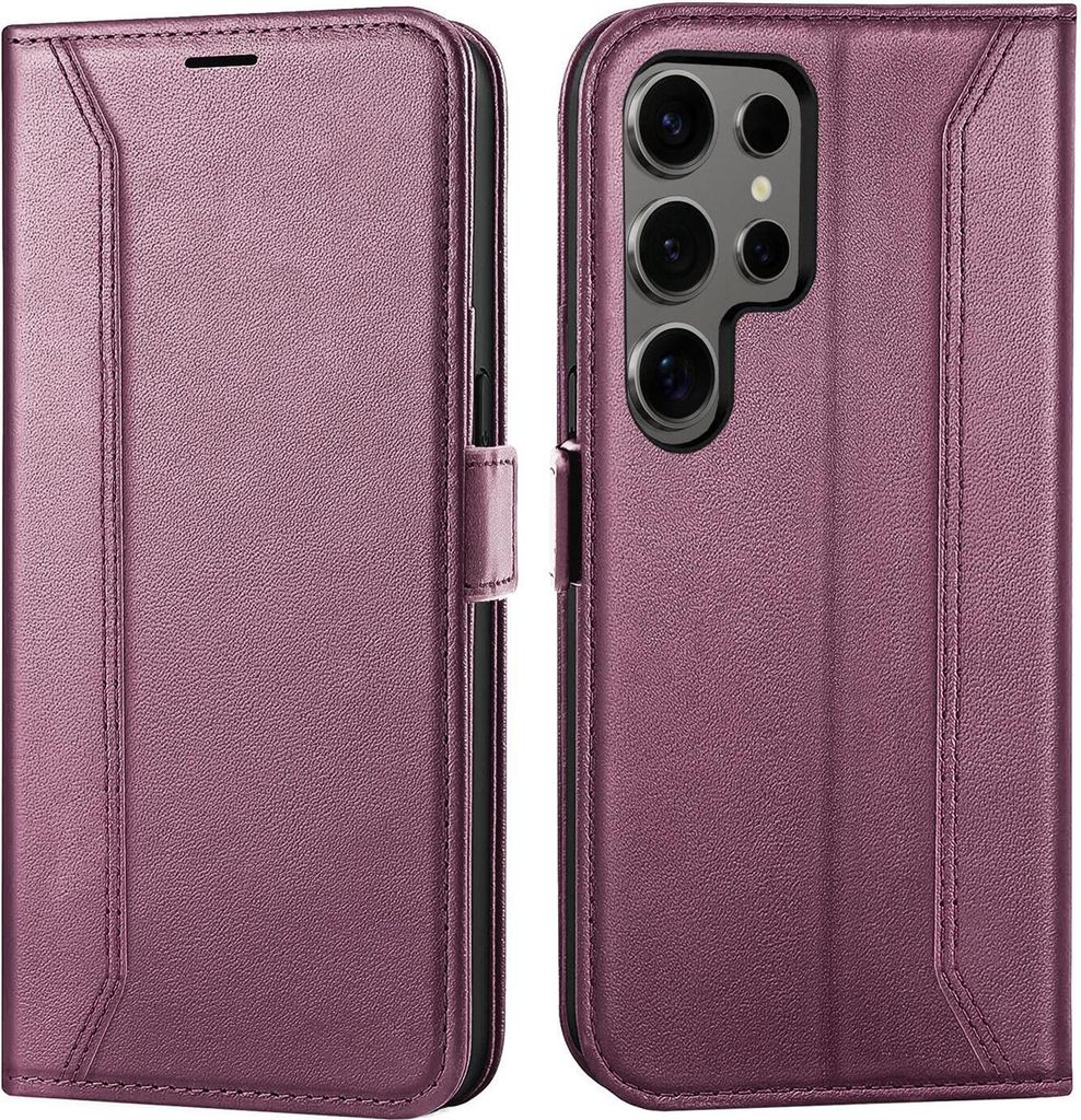 Conie RFID Klapp Tasche für Samsung Galaxy S24 Ultra Kartenfach Hülle Rundumschutz in Lila