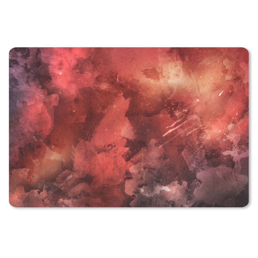 MuchoWow® Schreibtischunterlage Aquarell - Abstrakt - Rot Produktbild 