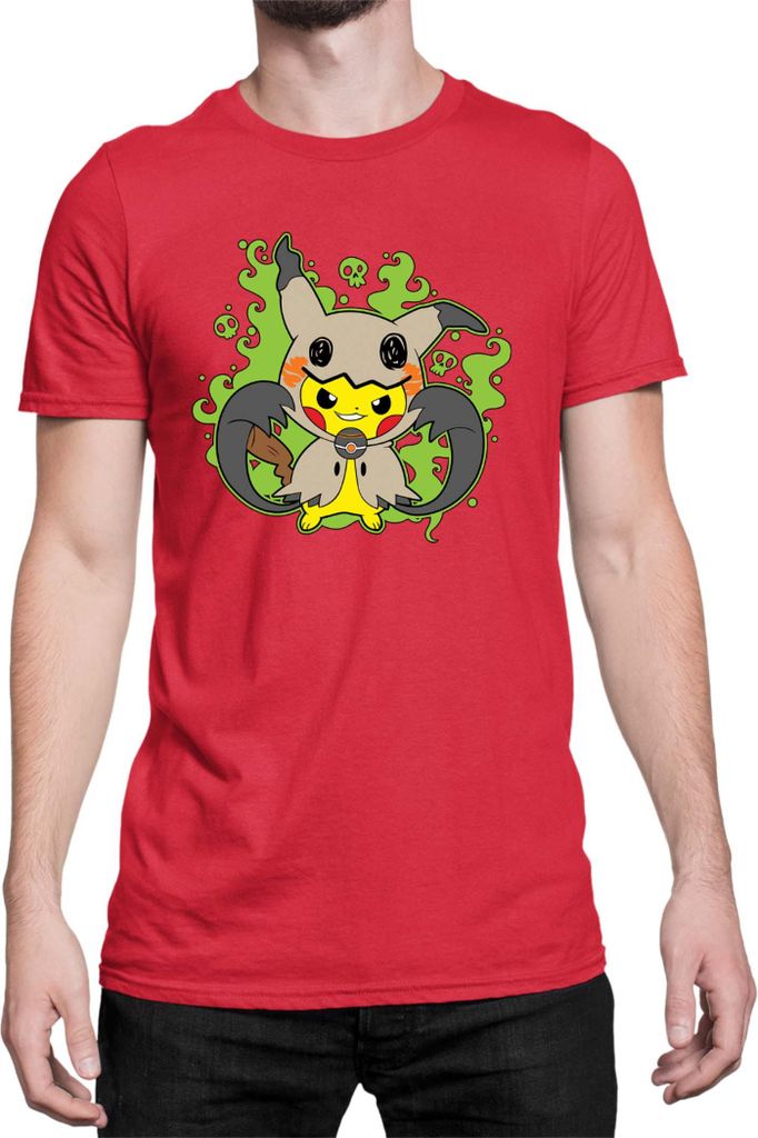 Herren T-Shirt Japan Manga Anime Comics Pokemon 040, Man 3XL / Rot