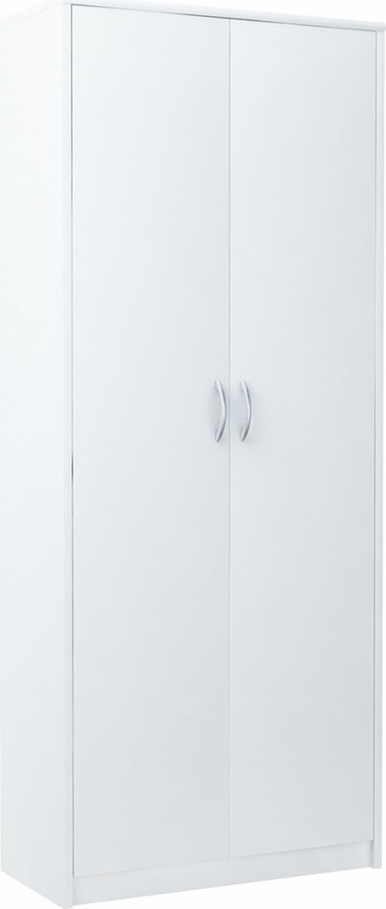 MATKAM Bücherregal R4, B/H/T 74x180x35cm ideal für Büro, Diele Wohnzimmer, mit verstellbaren Regalböden und satinierte Griffe (Weiß)