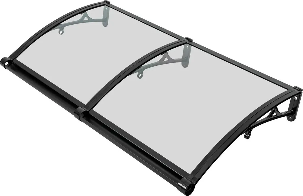 Auvent de porte en alliage d'aluminium robuste et transparent 120x100cm