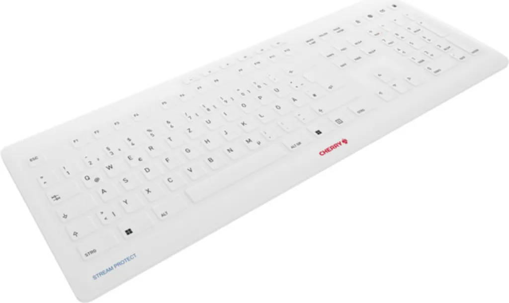 Clavier CHERRY STREAM PROTECT JK-8552DE-0 Sans Fil Blanc Layout DE