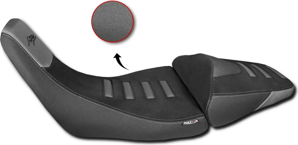 Selle de moto surélevée Isotta confort noir +3 cm adaptable sur Honda