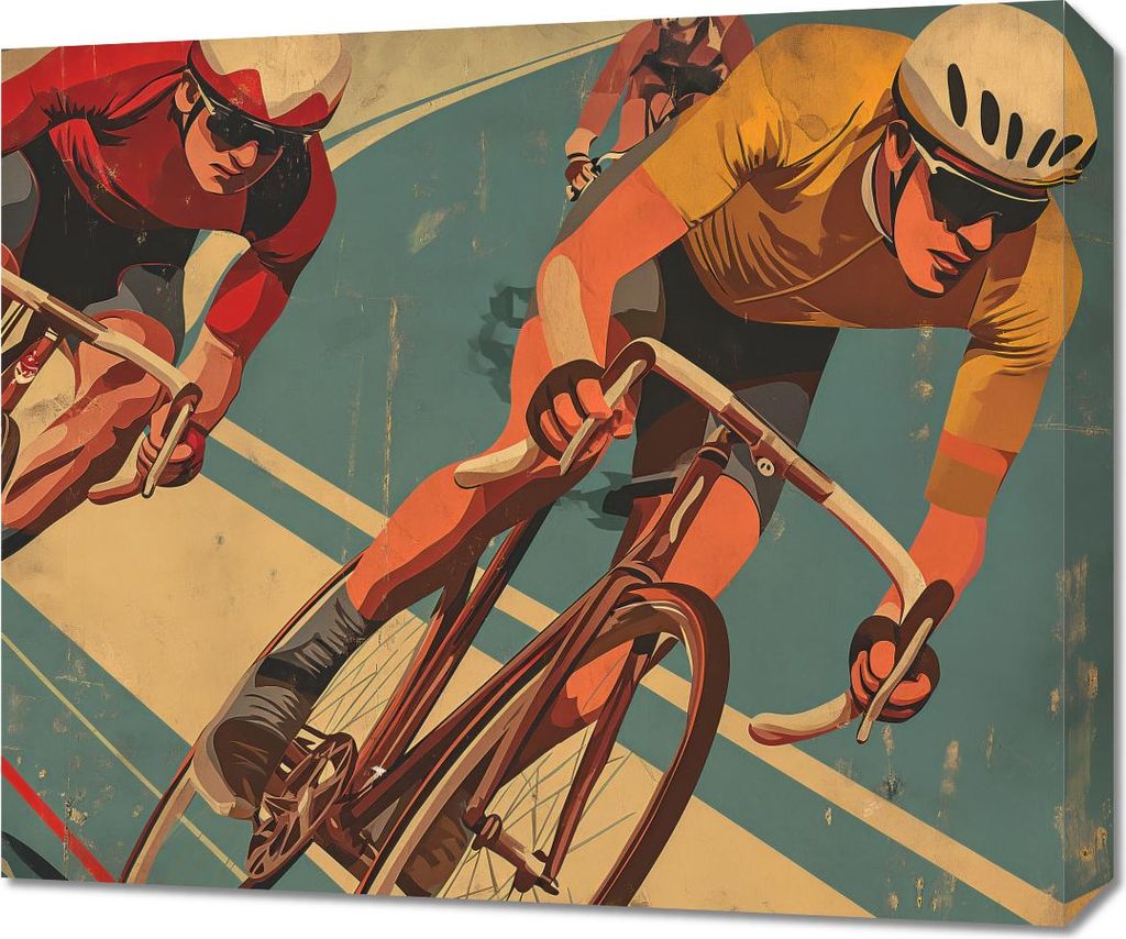 Bild 60x50cm Radfahrer-Abenteuer