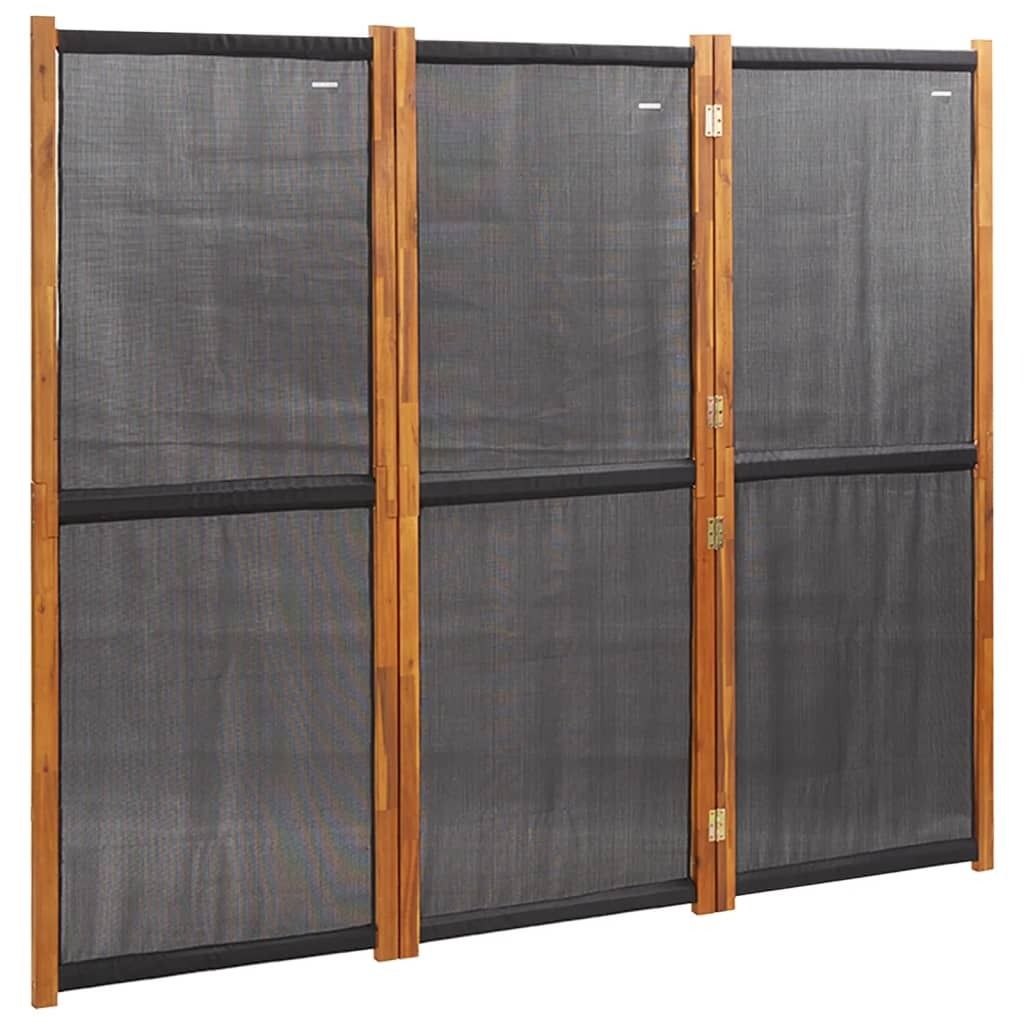 vidaXL 3-tlg. Raumteiler Schwarz 210x180 cm Produktbild 