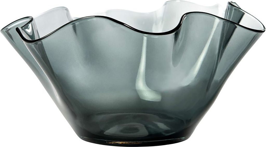 WAVE glass bowl - grau - 34x34x17cm - Glas