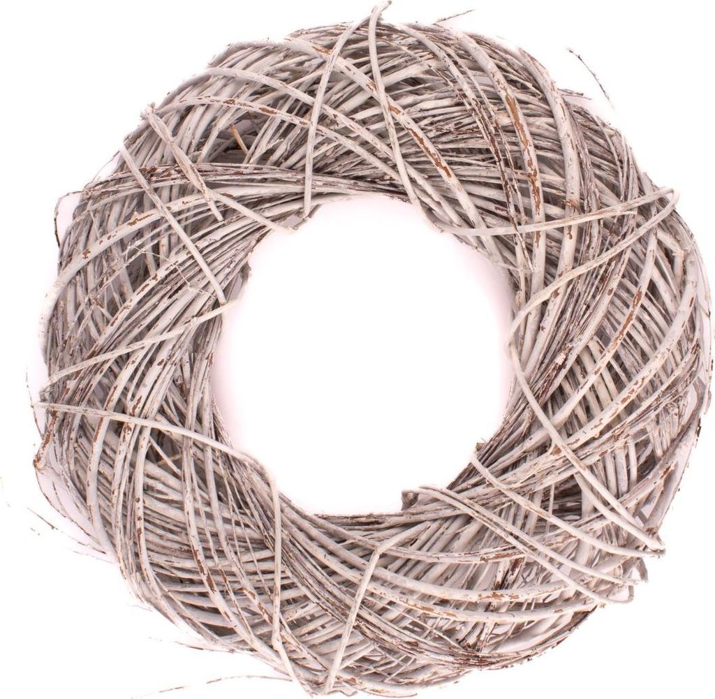 INNA-Glas Deko Kranz Weide Joziah, weiß, Ø35cm - Trockenkranz