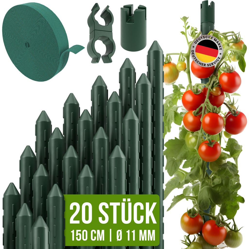 TTL GARDEN Rankstäbe 20er Set 150cm 11mm Pflanzenstütze + Produktbild 