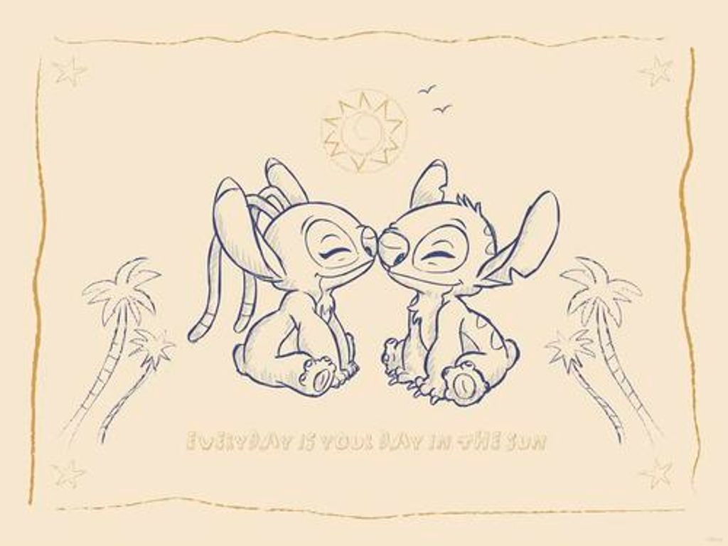 Poster Disney Lilo and Stitch Your Day in the Sun 40x30 cm